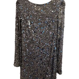 Aidan Mattox Silver sequin Dress - Sz 4